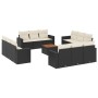 Set aus Gartensofas und Kissen 13 Stück synthetisches Rattan schwarz von , Gartensets - Ref: Foro24-3224054, Preis: 899,55 €,...