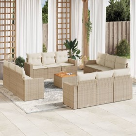 Set sofás de jardín con cojines 13 pzas ratán sintético beige de , Conjuntos de jardín - Ref: Foro24-3224056, Precio: 1,00 €,...