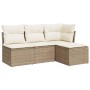 Garden sofa set with 4-piece synthetic rattan beige cushions by , Garden sets - Ref: Foro24-3249337, Price: 332,45 €, Discoun...