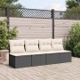 4-seater garden sofa with black synthetic rattan cushions by , Outdoor sofas - Ref: Foro24-366000, Price: 215,39 €, Discount: %