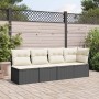 4-seater garden sofa with black synthetic rattan cushions by , Outdoor sofas - Ref: Foro24-365999, Price: 256,46 €, Discount: %