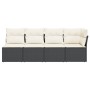 4-seater garden sofa with black synthetic rattan cushions by , Outdoor sofas - Ref: Foro24-365999, Price: 256,46 €, Discount: %