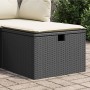 Black synthetic rattan garden stool with cushion 55x55x37cm by , Outdoor ottomans - Ref: Foro24-366002, Price: 59,39 €, Disco...