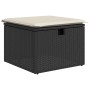 Black synthetic rattan garden stool with cushion 55x55x37cm by , Outdoor ottomans - Ref: Foro24-366002, Price: 59,39 €, Disco...