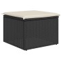 Black synthetic rattan garden stool with cushion 55x55x37cm by , Outdoor ottomans - Ref: Foro24-366002, Price: 59,39 €, Disco...