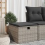 Garden stool with gray synthetic rattan cushion 55x55x37cm by , Outdoor ottomans - Ref: Foro24-366118, Price: 74,52 €, Discou...