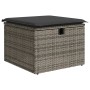 Garden stool with gray synthetic rattan cushion 55x55x37cm by , Outdoor ottomans - Ref: Foro24-366118, Price: 74,52 €, Discou...