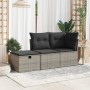 Garden stool with gray synthetic rattan cushion 55x55x37cm by , Outdoor ottomans - Ref: Foro24-366118, Price: 74,52 €, Discou...