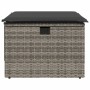 Garden stool with gray synthetic rattan cushion 55x55x37cm by , Outdoor ottomans - Ref: Foro24-366118, Price: 74,52 €, Discou...