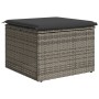 Garden stool with gray synthetic rattan cushion 55x55x37cm by , Outdoor ottomans - Ref: Foro24-366118, Price: 74,52 €, Discou...