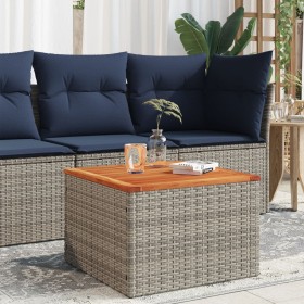 Acacia wood and grey PE rattan garden table, 55x55x37 cm. by , Garden tables - Ref: Foro24-366126, Price: 53,99 €, Discount: %