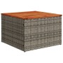 Mesa de jardín de madera de acacia y ratán PE gris 55x55x37 cm de , Mesas de jardín - Ref: Foro24-366126, Precio: 53,99 €, De...