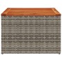 Mesa de jardín de madera de acacia y ratán PE gris 55x55x37 cm de , Mesas de jardín - Ref: Foro24-366126, Precio: 53,99 €, De...