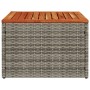 Mesa de jardín de madera de acacia y ratán PE gris 55x55x37 cm de , Mesas de jardín - Ref: Foro24-366126, Precio: 53,99 €, De...