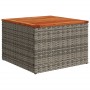 Mesa de jardín de madera de acacia y ratán PE gris 55x55x37 cm de , Mesas de jardín - Ref: Foro24-366126, Precio: 53,99 €, De...