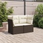 Garden sofa with cushions, 2 seats, synthetic brown rattan by , Outdoor sofas - Ref: Foro24-366201, Price: 149,99 €, Discount: %