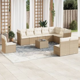 Set de sofás de jardín 11pzas con cojines ratán sintético beige de , Conjuntos de jardín - Ref: Foro24-3249647, Precio: 951,5...