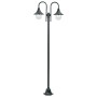 Garden street lamp with 2 dark green aluminum lights E27 220 cm by , Outdoor lighting - Ref: Foro24-44217, Price: 118,29 €, D...