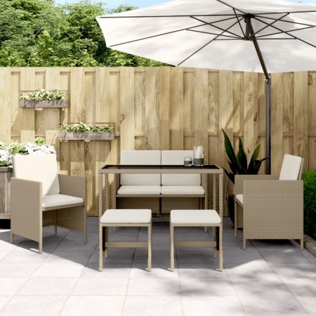 6-piece garden dining set with beige synthetic rattan cushions by , Garden furniture - Ref: Foro24-363399, Price: 300,03 €, D...