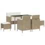 Set comedor de jardín 6 pzas con cojines ratán sintético beige de , Muebles de jardín - Ref: Foro24-363399, Precio: 300,03 €,...