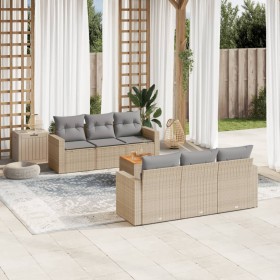 7-teiliges Gartensofa-Set und beigefarbene synthetische Rattankissen von , Gartensets - Ref: Foro24-3224015, Preis: 483,42 €,...