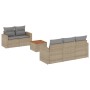 Gartensofa-Set mit Kissen, 6-teilig, beiges synthetisches Rattan von , Gartensets - Ref: Foro24-3224008, Preis: 435,96 €, Rab...