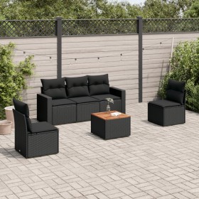 6-piece garden sofa set and black synthetic rattan cushions by , Garden sets - Ref: Foro24-3224060, Price: 316,89 €, Discount: %