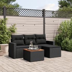 5-piece garden furniture set and black synthetic rattan cushions by , Garden sets - Ref: Foro24-3224088, Price: 283,62 €, Dis...