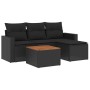 Set de muebles de jardín 5 pzas y cojines ratán sintético negro de , Conjuntos de jardín - Ref: Foro24-3224088, Precio: 283,2...