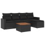 6-teiliges Gartensofa-Set und schwarze synthetische Rattankissen von , Gartensets - Ref: Foro24-3224095, Preis: 313,50 €, Rab...