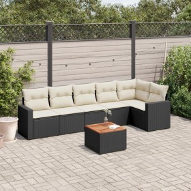 7-piece garden dining set and black synthetic rattan cushions by , Garden sets - Ref: Foro24-3224131, Price: 453,13 €, Discou...