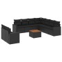 Set de sofás de jardín 10 pzas cojines ratán sintético negro de , Conjuntos de jardín - Ref: Foro24-3224186, Precio: 623,74 €...