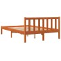 Solid wax brown pine wood bed frame 120x190 cm by , Beds and slatted bases - Ref: Foro24-844803, Price: 85,89 €, Discount: %