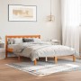 Solid wax brown pine wood bed frame 120x200 cm by , Beds and slatted bases - Ref: Foro24-844808, Price: 71,58 €, Discount: %