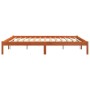 Estructura de cama madera maciza pino marrón cera 120x200 cm de , Camas y somieres - Ref: Foro24-844869, Precio: 98,01 €, Des...