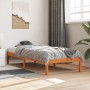 Wax brown solid pine wood bed frame 90x190 cm by , Beds and slatted bases - Ref: Foro24-844836, Price: 58,24 €, Discount: %