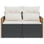 2-seater garden sofa with black synthetic rattan cushions by , Outdoor sofas - Ref: Foro24-366022, Price: 181,61 €, Discount: %