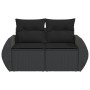 2-seater garden sofa with black synthetic rattan cushions by , Outdoor sofas - Ref: Foro24-365991, Price: 168,52 €, Discount: %