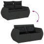 2-seater garden sofa with black synthetic rattan cushions by , Outdoor sofas - Ref: Foro24-365991, Price: 168,52 €, Discount: %