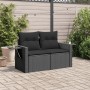 2-Sitzer-Gartensofa mit schwarzen synthetischen Rattankissen von , Outdoor-Sofas - Ref: Foro24-365972, Preis: 172,88 €, Rabat...