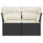 2-seater garden sofa with black synthetic rattan cushions by , Outdoor sofas - Ref: Foro24-365998, Price: 161,99 €, Discount: %