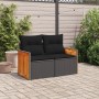 2-Sitzer-Gartensofa mit schwarzen synthetischen Rattankissen von , Outdoor-Sofas - Ref: Foro24-365979, Preis: 154,75 €, Rabat...