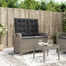 Garden recliner with gray synthetic rattan cushions by , garden benches - Ref: Foro24-368218, Price: 174,99 €, Discount: %