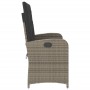 Garden recliner with gray synthetic rattan cushions by , garden benches - Ref: Foro24-368218, Price: 175,76 €, Discount: %