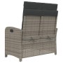 Garden recliner with gray synthetic rattan cushions by , garden benches - Ref: Foro24-368218, Price: 175,76 €, Discount: %