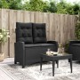 Garden recliner with black synthetic rattan cushions by , garden benches - Ref: Foro24-368226, Price: 190,30 €, Discount: %