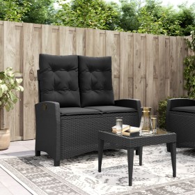 Garden recliner with black synthetic rattan cushions by , garden benches - Ref: Foro24-368226, Price: 190,99 €, Discount: %