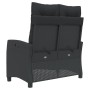 Garden recliner with black synthetic rattan cushions by , garden benches - Ref: Foro24-368226, Price: 190,30 €, Discount: %