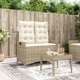 Gartenliege mit beigen synthetischen Rattankissen von , Gartenbänke - Ref: Foro24-368239, Preis: 184,99 €, Rabatt: %