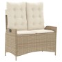 Garden recliner with beige synthetic rattan cushions by , garden benches - Ref: Foro24-368239, Price: 184,90 €, Discount: %